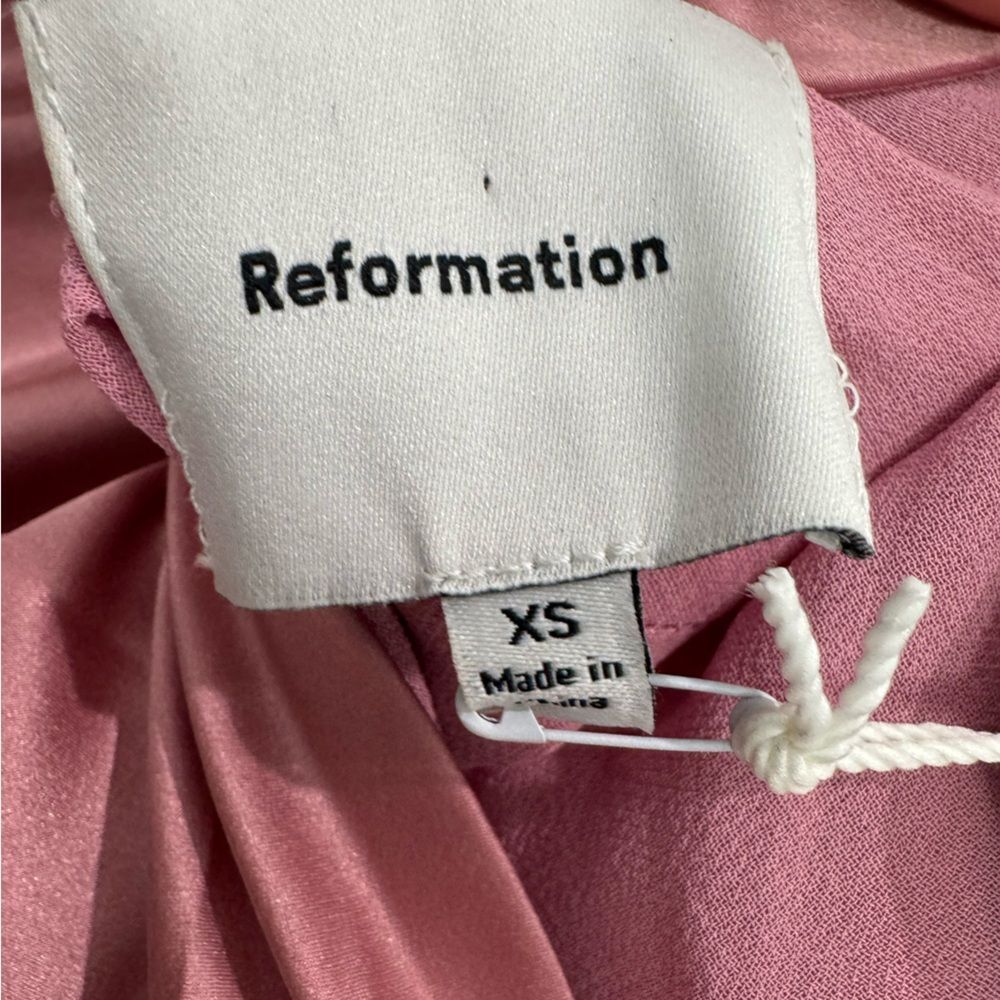 NWT REFORMATION Joana Silk Strapless Dress in “Rose Petal” pink - Picture 8 of 12